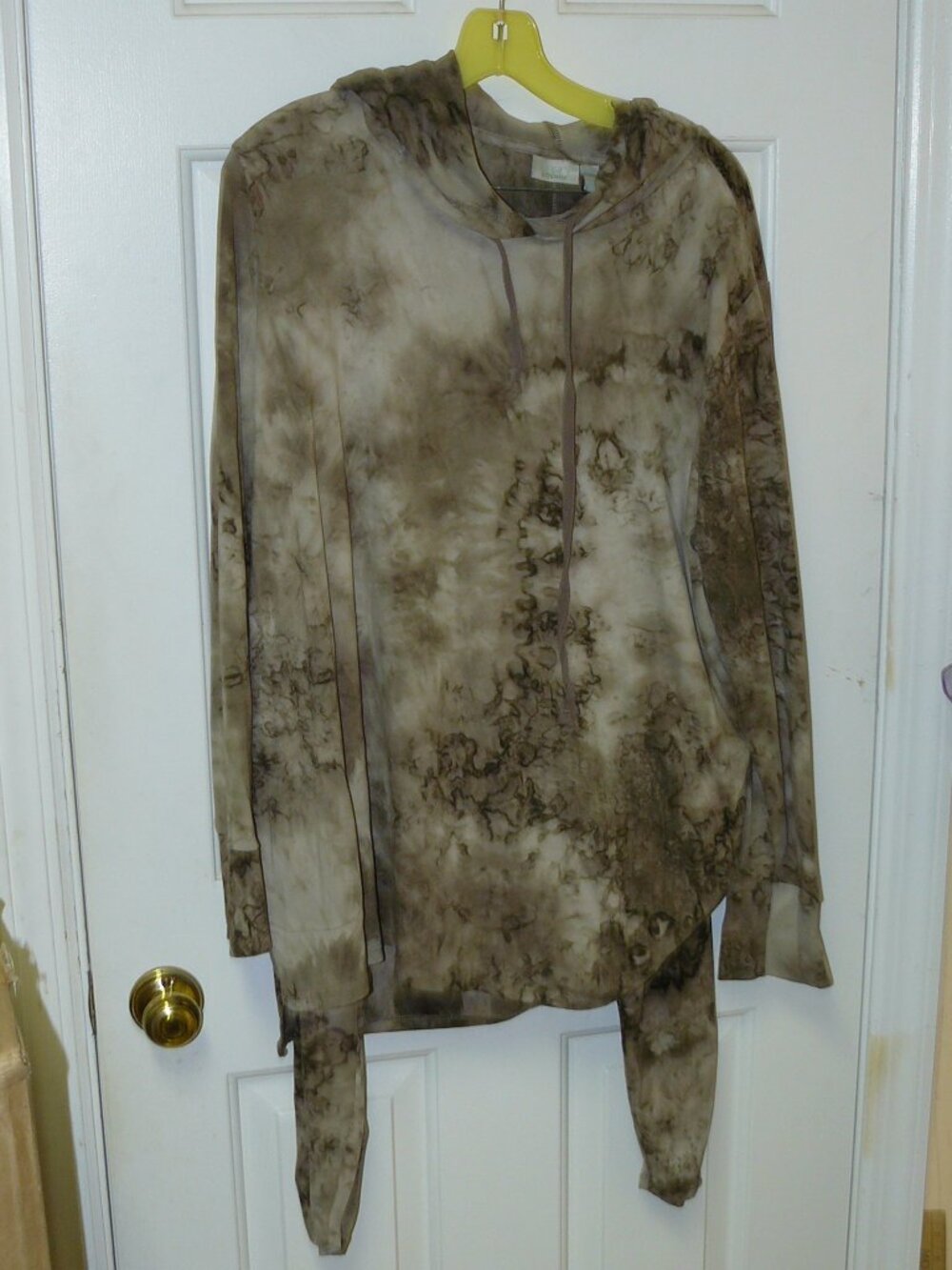 LOGO Lounge by Lori Goldstein Hand Tie-Dye Hoodie Sz L & Leggings Sz XLP Set